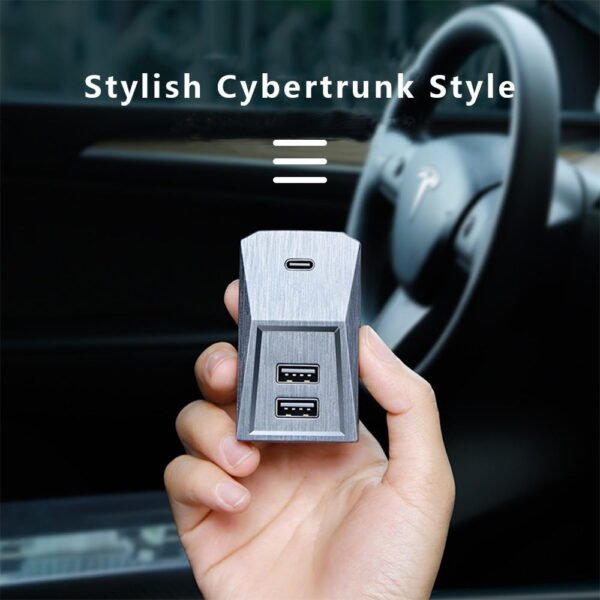 Tesla Model 3/Y Glove Box USB Hub Cybertrunk Style 4-in-1 USB Hub