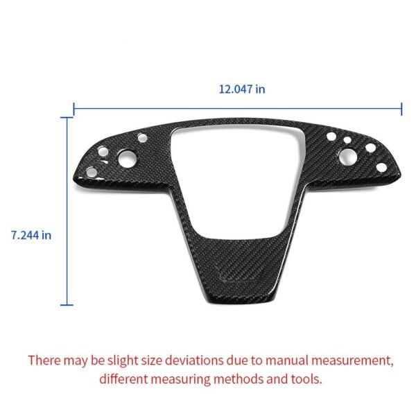 Model S/X 2021+ Plaid Real Carbon Fiber Steering Wheel Fascia Middle Trim Cover