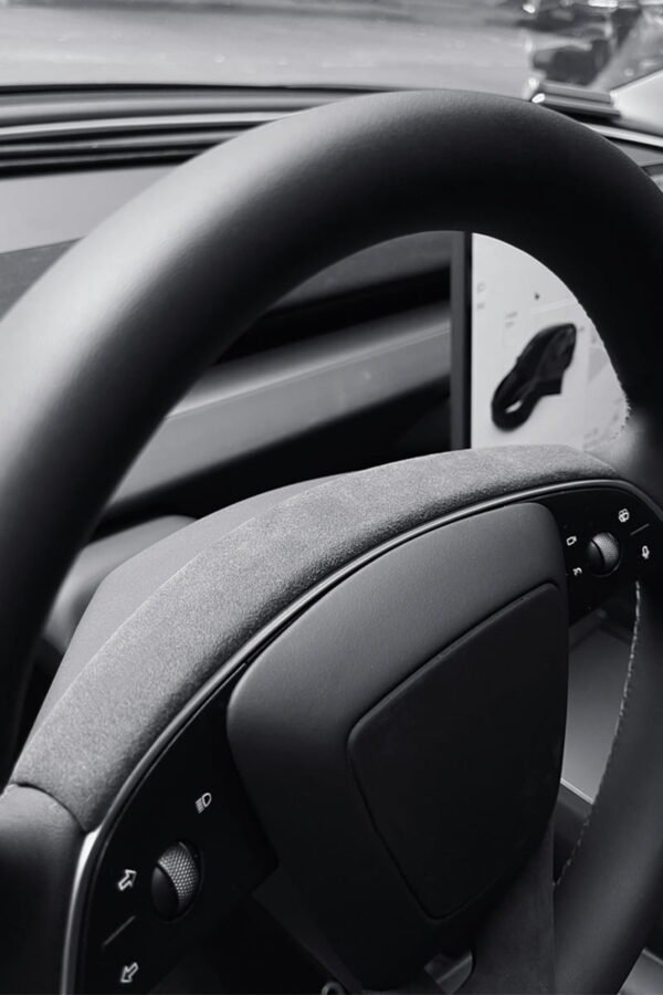 2024 Model 3 Highland Alcantara Steering Wheel Strip Cover