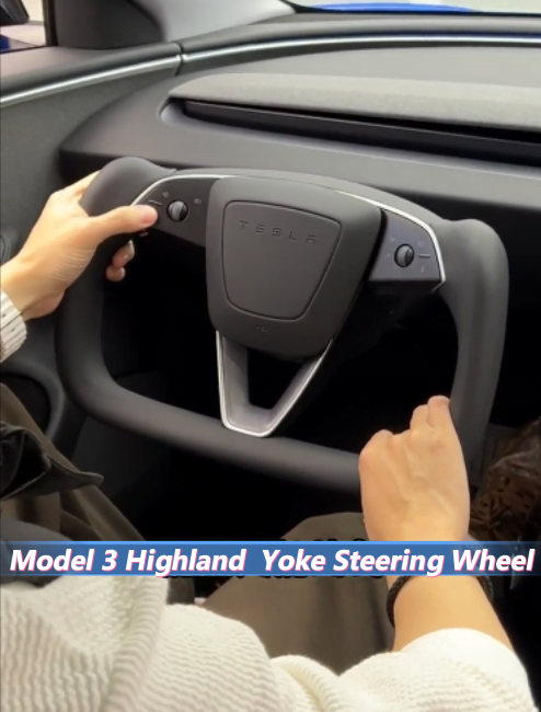 Tesla Model 3 Highland Yoke Steering Wheel (Inspired Designed by Model X/S Plaid Yoke Style)