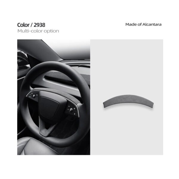 2024 Model 3 Highland Alcantara Steering Wheel Strip Cover