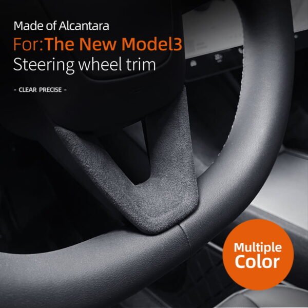 2024 Model 3 Highland Alcantara Steering Wheel U-Shaped Cover Sticker