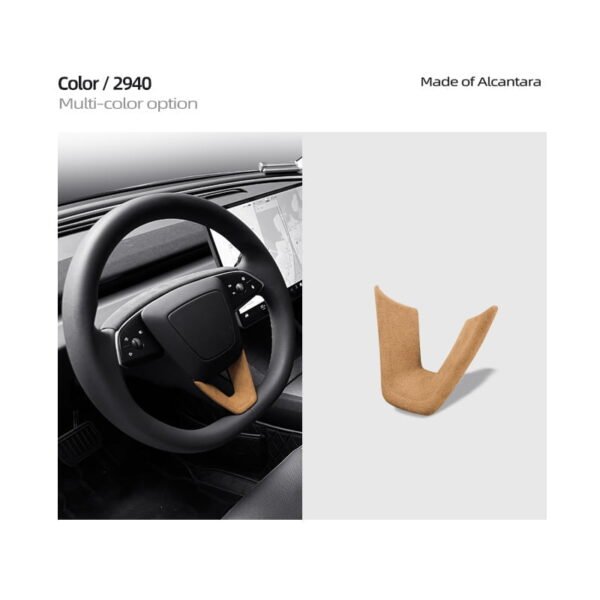 2024 Model 3 Highland Alcantara Steering Wheel U-Shaped Cover Sticker