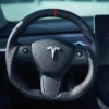 Customized Sport Round Heated Real Carbon Fiber Steering Wheel For Model 3/ Y