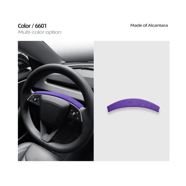 2024 Model 3 Highland Alcantara Steering Wheel Strip Cover