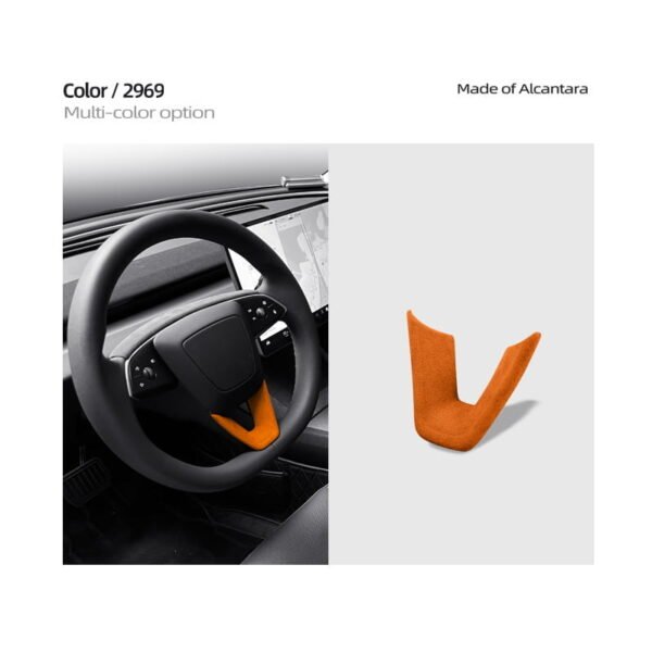 2024 Model 3 Highland Alcantara Steering Wheel U-Shaped Cover Sticker
