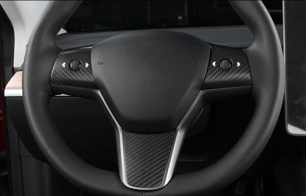 Model 3/Y Real Carbon Fiber Steering Wheel Cover (3-Pieces)