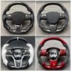 Customized Sport Round Heated Real Carbon Fiber Steering Wheel For Model 3/ Y