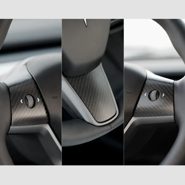Model 3/Y Real Carbon Fiber Steering Wheel Cover (3-Pieces)