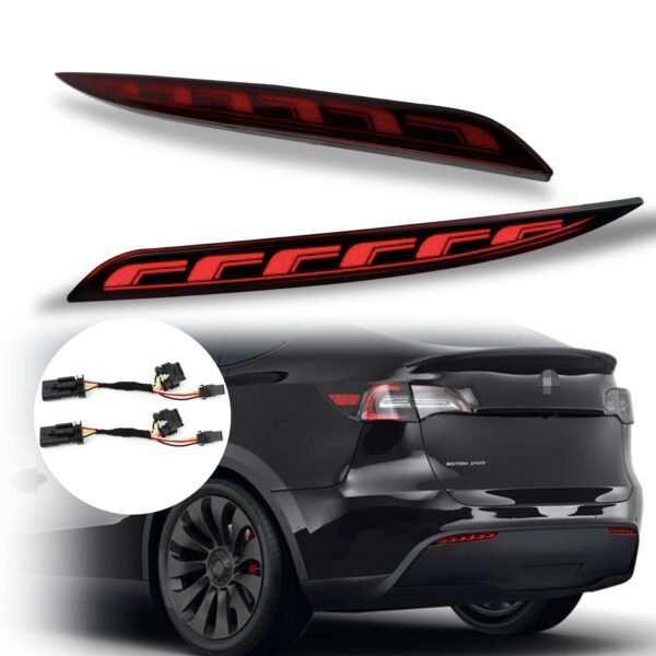 A8 Style Rear Bumper Reflectors Tail Light for Tesla Model 3/Y