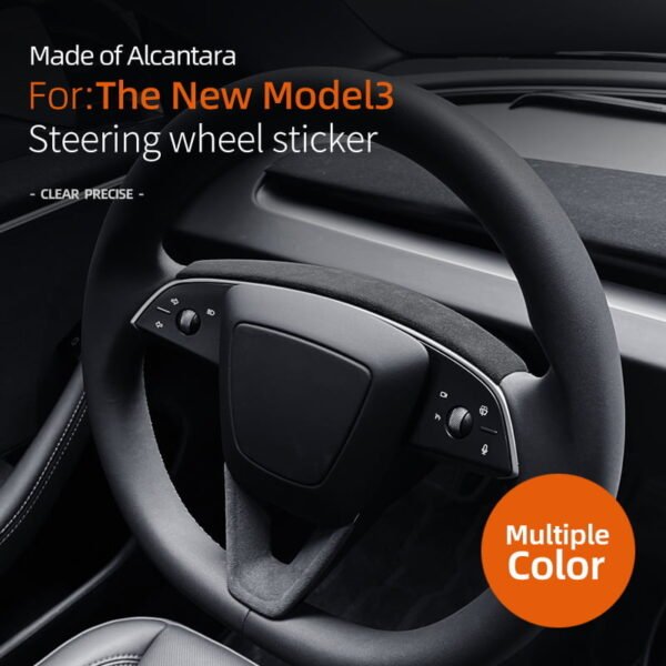 2024 Model 3 Highland Alcantara Steering Wheel Strip Cover