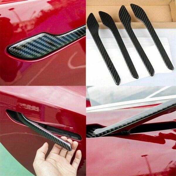 Model 3Y 4PCS Real Carbon Fiber Door Handle Covers