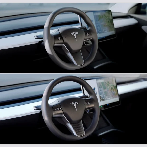 Model 3/Y Real Carbon Fiber Steering Wheel Cover (3-Pieces)
