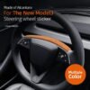 2024 Model 3 Highland Alcantara Steering Wheel Strip Cover