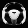 Tesla Model 3 2021 Customized Sport Round Heated Real Carbon Fiber Steering Wheel