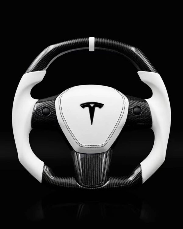 Tesla Model 3 2021 Customized Sport Round Heated Real Carbon Fiber Steering Wheel