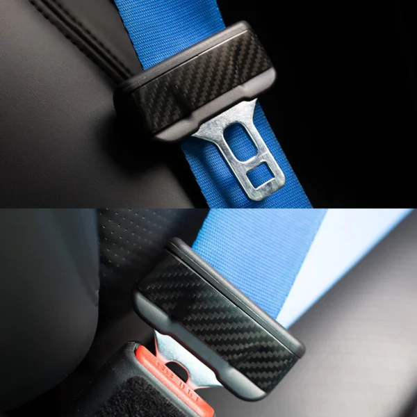 Real Carbon Fiber Seat Belt Fascia Cover for Model 3/Y 2017-2023 (2 PCS)