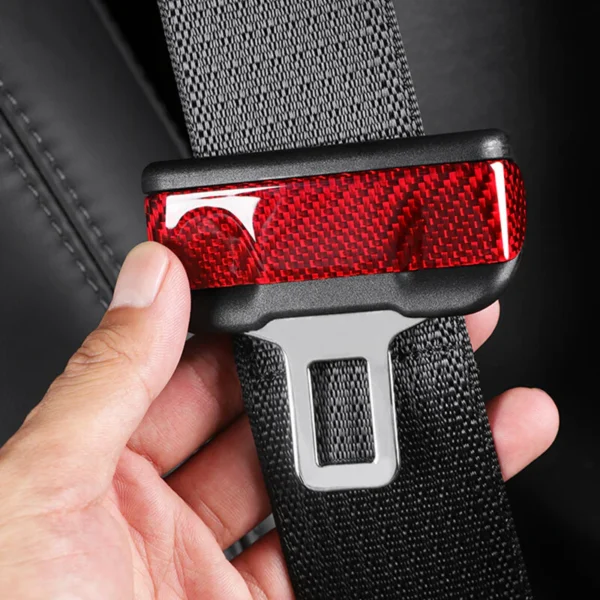 Real Carbon Fiber Seat Belt Fascia Cover for Model 3/Y 2017-2023 (2 PCS)