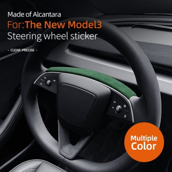 2024 Model 3 Highland Alcantara Steering Wheel Strip Cover
