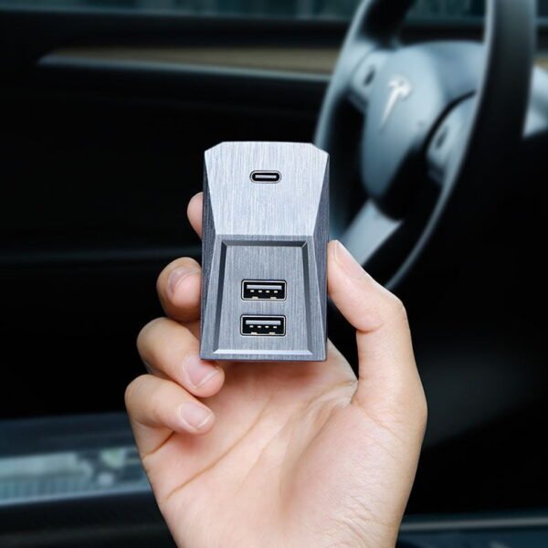 Tesla Model 3/Y Glove Box USB Hub Cybertrunk Style 4-in-1 USB Hub