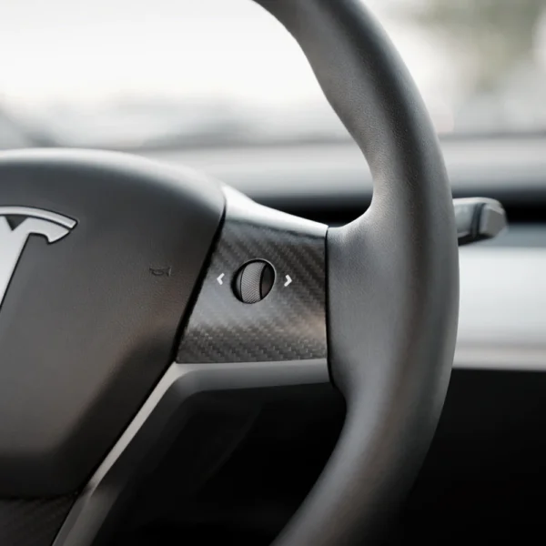 Model 3/Y Real Carbon Fiber Steering Wheel Cover (3-Pieces)
