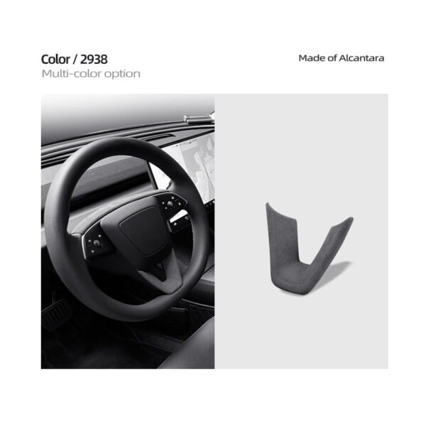 2024 Model 3 Highland Alcantara Steering Wheel U-Shaped Cover Sticker