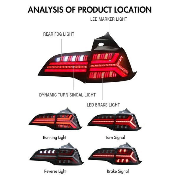 Model 3/Y Fishbone Sequential Tail Light