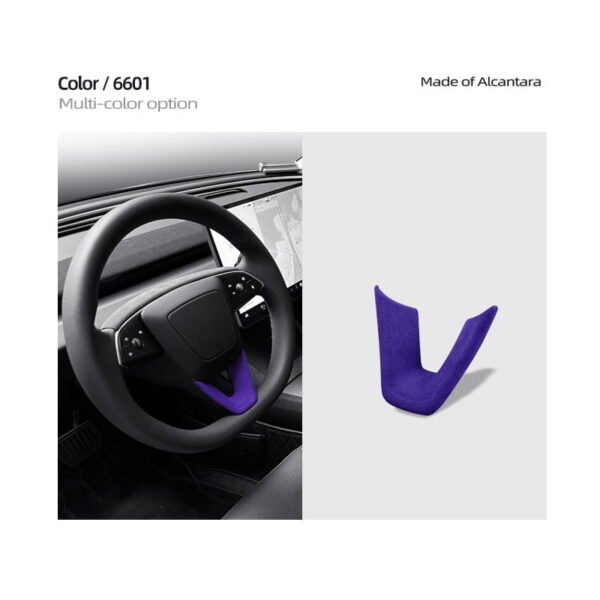 2024 Model 3 Highland Alcantara Steering Wheel U-Shaped Cover Sticker