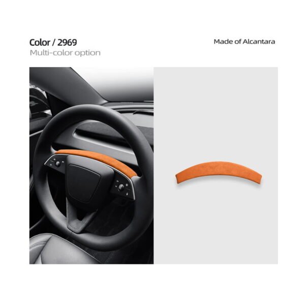 2024 Model 3 Highland Alcantara Steering Wheel Strip Cover