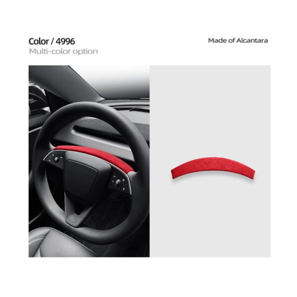 2024 Model 3 Highland Alcantara Steering Wheel Strip Cover