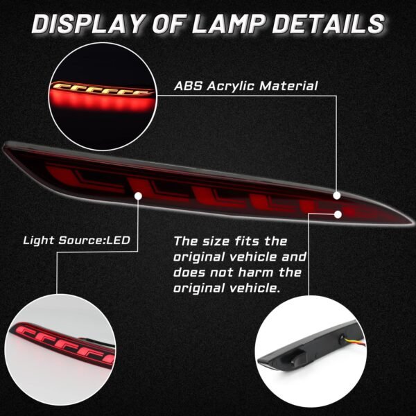 A8 Style Rear Bumper Reflectors Tail Light for Tesla Model 3/Y