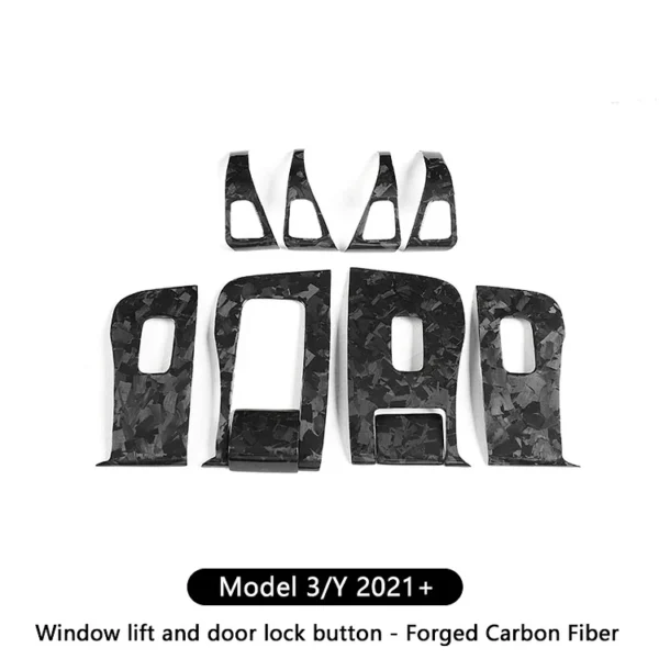 Model 3/Y 2017-2023 Real Carbon Fiber Window & Door Button Switch Parts
