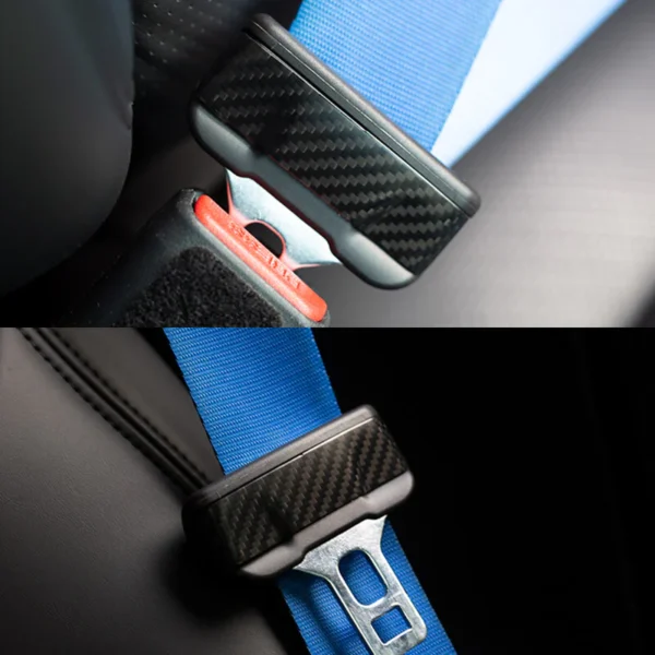 Real Carbon Fiber Seat Belt Fascia Cover for Model 3/Y 2017-2023 (2 PCS)