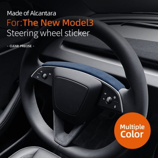 2024 Model 3 Highland Alcantara Steering Wheel Strip Cover