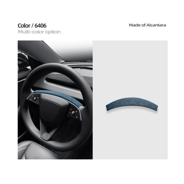 2024 Model 3 Highland Alcantara Steering Wheel Strip Cover