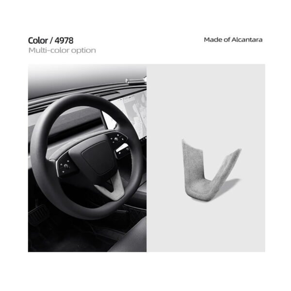 2024 Model 3 Highland Alcantara Steering Wheel U-Shaped Cover Sticker