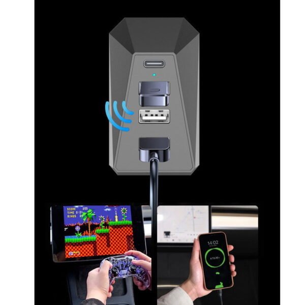 Tesla Model 3/Y Glove Box USB Hub Cybertrunk Style 4-in-1 USB Hub