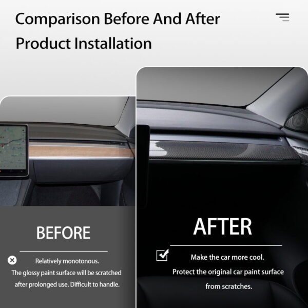 Model 3/Y Real Carbon Fiber Dashboard & Front Door Trim Panel Replacement Kit