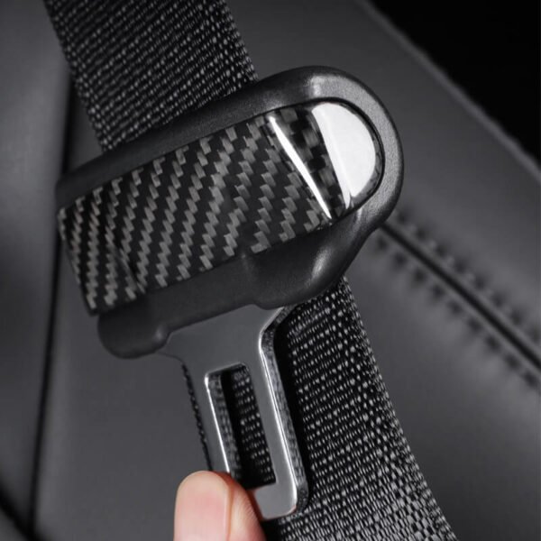 Real Carbon Fiber Seat Belt Fascia Cover for Model 3/Y 2017-2023 (2 PCS)