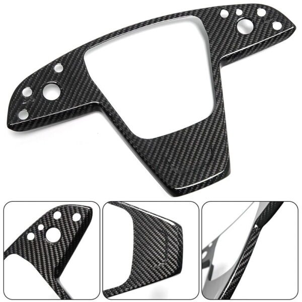 Model S/X 2021+ Plaid Real Carbon Fiber Steering Wheel Fascia Middle Trim Cover
