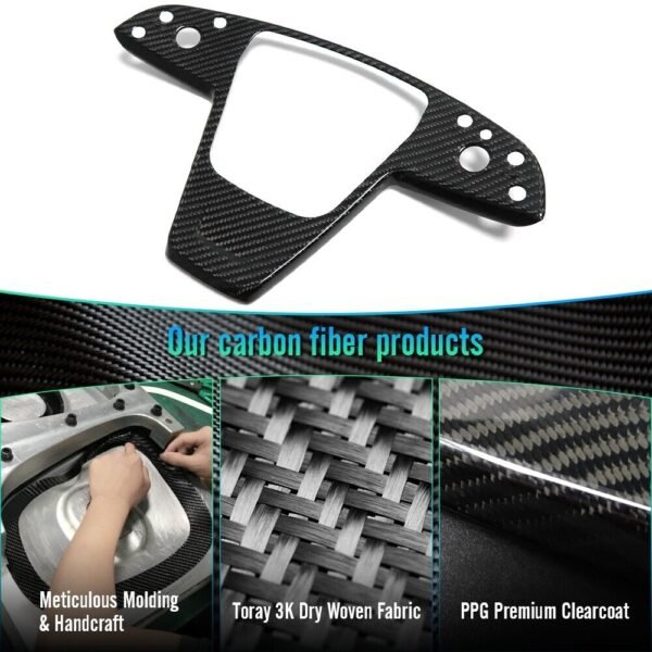 Model S/X 2021+ Plaid Real Carbon Fiber Steering Wheel Fascia Middle Trim Cover