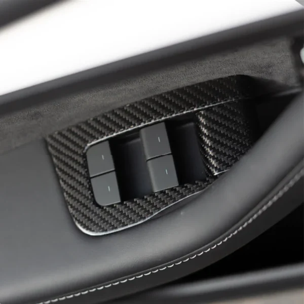 Model 3/Y 2017-2023 Real Carbon Fiber Window & Door Button Switch Parts