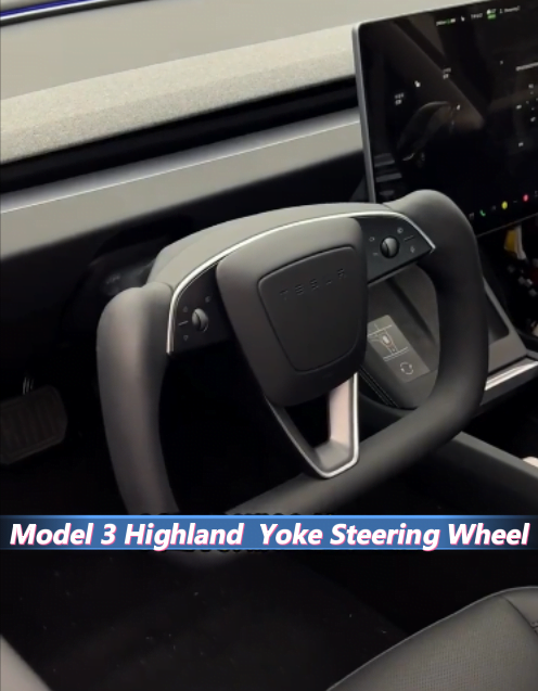 Tesla Model 3 Highland Yoke Steering Wheel (Inspired Designed by Model X/S Plaid Yoke Style)